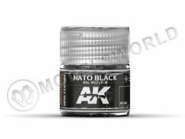 Акриловая лаковая краска AK Interactive Real Colors. Nato Black RAL 9021 F-9. 10 мл