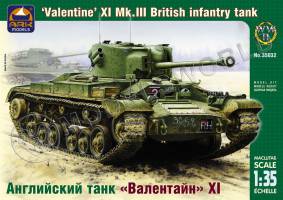 Склеиваемая пластиковая модель Английский танк «Валентайн» XI. Масштаб 1:35