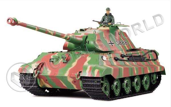 Модель радиоуправляемого танка  German King Tiger 1:16, металлические траки, пневмопушка. - фото 1