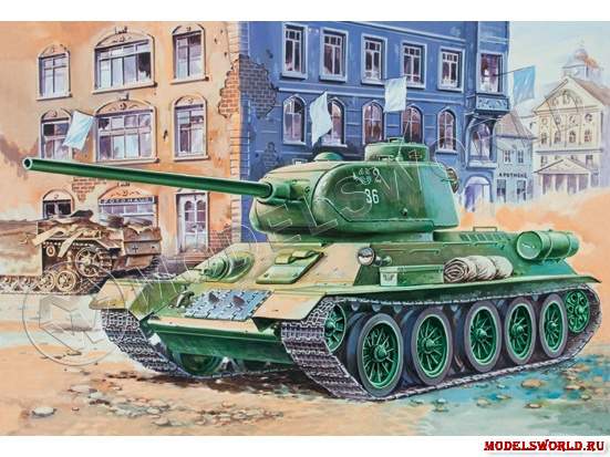 Склеиваемая пластиковая модель Средний танк Т-34/85. Масштаб 1:35 - фото 1