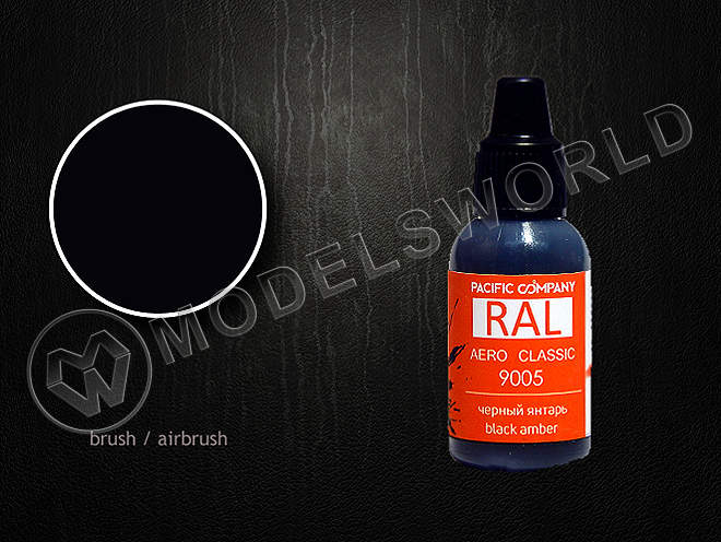 Акриловая краска Pacific88 RAL 9005 черный янтарь (black amber), 18 мл - фото 1