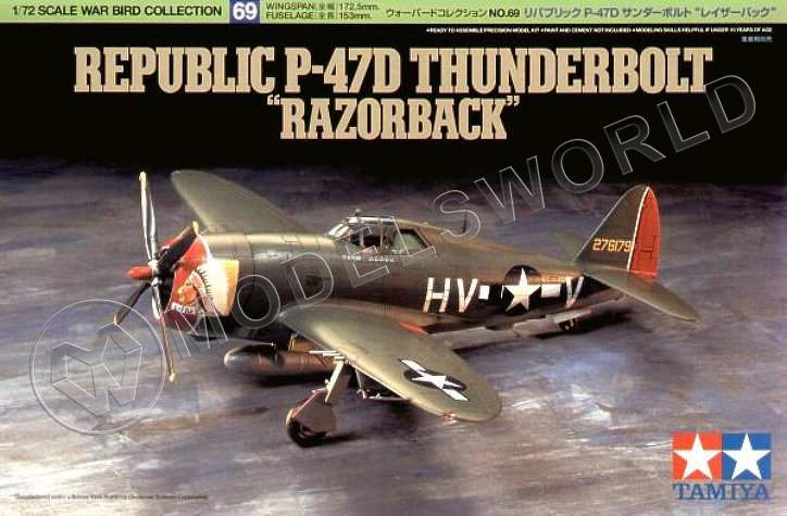 Склеиваемая пластиковая модель самолета P-47D Thunderbolt "Razorback". Масштаб 1:72 - фото 1