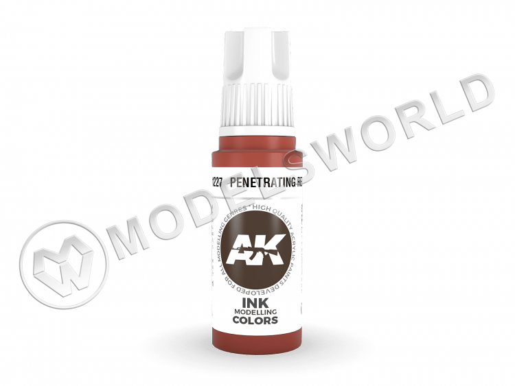 Акриловая краска AK Interactive 3rd GENERATION Ink. Penetrating Red. 17 мл - фото 1