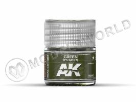Акриловая лаковая краска AK Interactive Real Colors. Green FS 34102. 10 мл