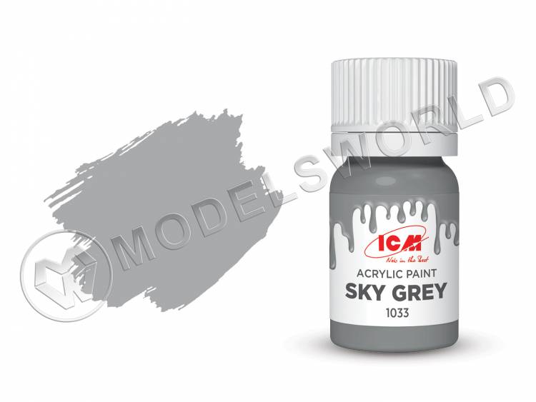 Акриловая краска ICM, цвет Небесно-серый (Sky Grey), 12 мл - фото 1