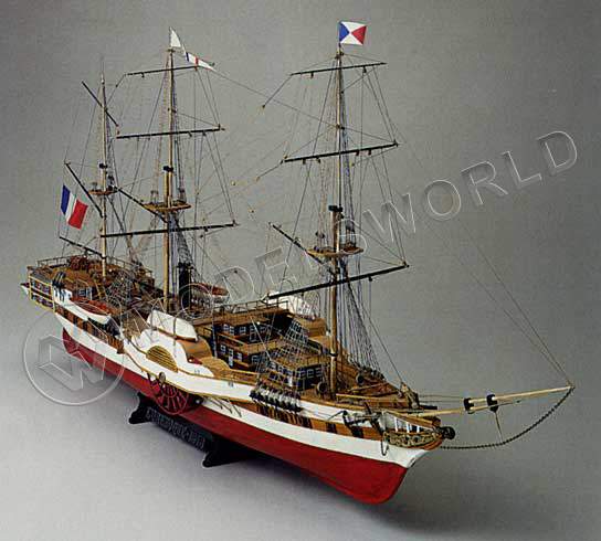 Набор для постройки модели корабля L'ORENOQUE французский пароходофрегат 1848 г.. Масштаб 1:100 - фото 1