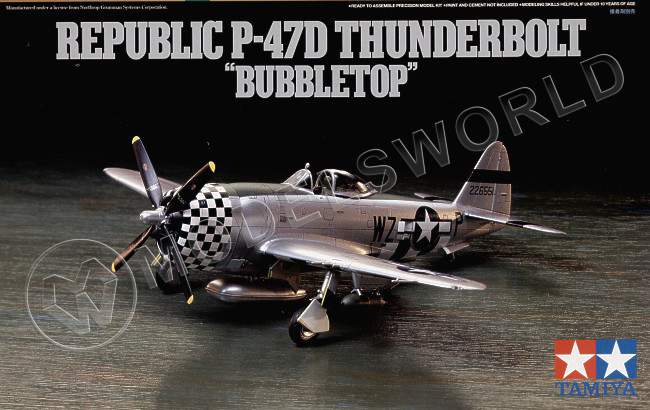 Склеиваемая пластиковая модель самолета P-47D Thunderbolt "Bubbletop". Масштаб 1:72 - фото 1