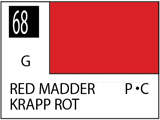Краска на растворителе художественная MR.HOBBY С68 RED MADDER (Глянцевая) 10мл. - фото 1