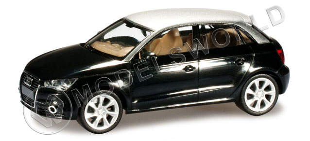 Модель автомобиля Audi A1, черный. H0 1:87 - фото 1