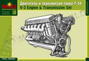 Двигатель и трансмиссия танка Т-34/85. Масштаб 1:35