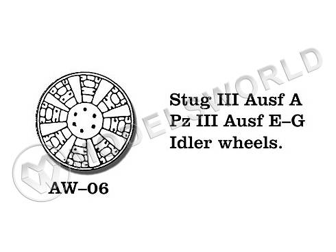 Металлические ведущие колёса на Stug3 Ausf A, Pz3 Ausf E-G. Масштаб 1:35 - фото 1