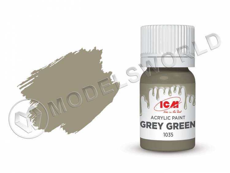 Акриловая краска ICM, цвет Серо-зеленый (Grey Green), 12 мл - фото 1