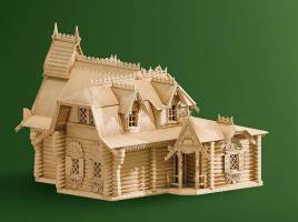 Набор для постройки модели Терем-усадьба Кузьмина. Масштаб 1:72