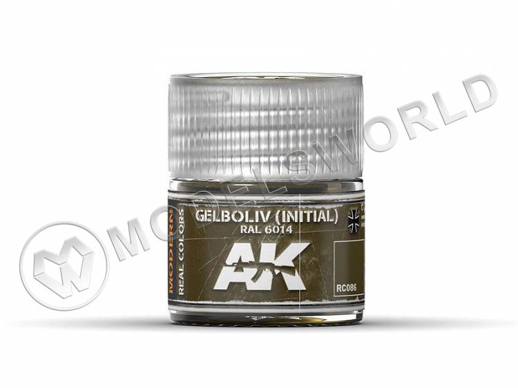 Акриловая лаковая краска AK Interactive Real Colors. Gelboliv (Initial) RAL 6014. 10 мл - фото 1