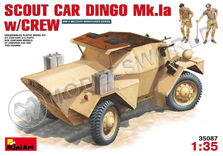 Склеиваемая пластиковая модель разведывательный бронеавтомобиль Dingo Mk.Ia с экипажем. Масштаб 1:35 - фото 1