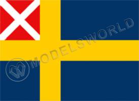 Шведы 1818 флаг. Размер 60х40 мм