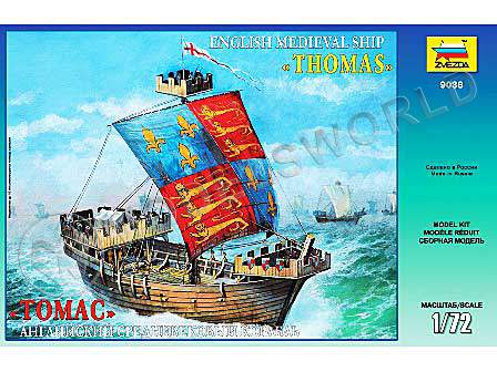 Склеиваемая пластиковая модель Английский средневековый корабль "Томас". Масштаб 1:72 - фото 1