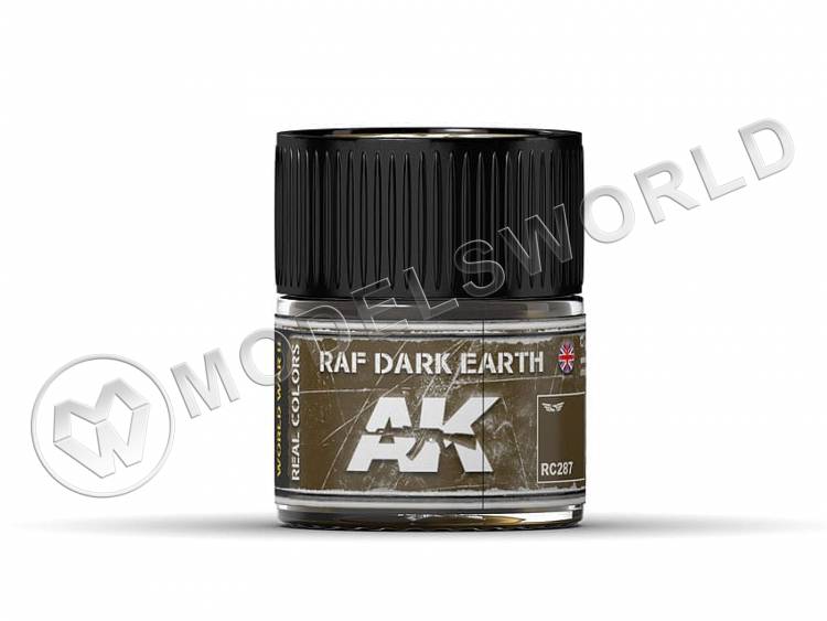 Акриловая лаковая краска AK Interactive Real Colors. RAF Dark Earth. 10 мл - фото 1