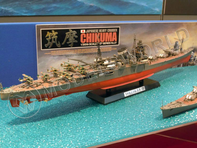 Склеиваемая пластиковая модель японский тяжелый крейсер Chikuma. Масштаб 1:350 - фото 1