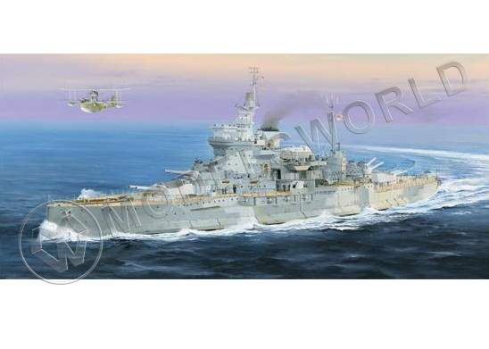 Склеиваемая пластиковая модель корабля Королевского флота Британии HMS Warspite (Уорспайт) 1:350. - фото 1