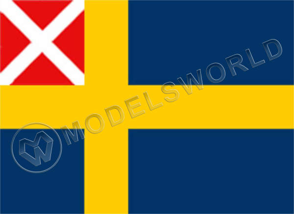 Шведы 1818 флаг. Размер 73х45 мм - фото 1