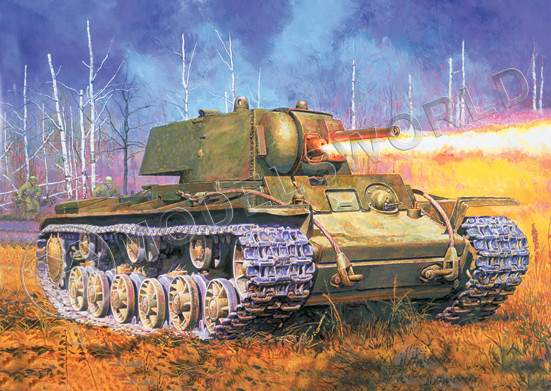 Склеиваемая пластиковая модель КВ-8 Тяжелый огнеметный танк 1942 г. Масштаб 1:35 - фото 1