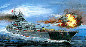 Склеиваемая пластиковая модель Линкор "Бисмарк". Масштаб 1:400