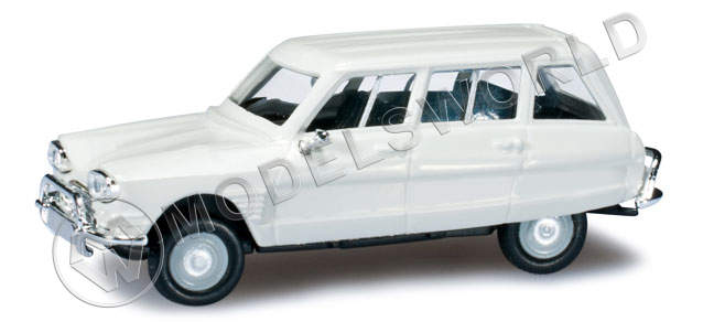 Модель автомобиля Citroen Ami 6 Break, белый. H0 1:87 - фото 1