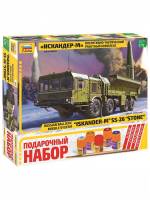 Склеиваемая пластиковая модель Оперативно-тактический ракетный комплекс "Искандер-М". Подарочный набор. С красками. Масштаб 1:72