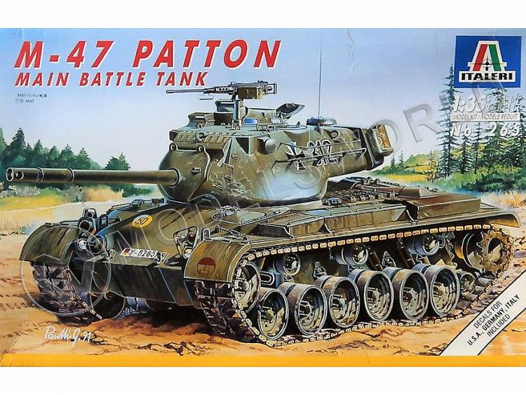 Склеиваемая пластиковая модель Американский танк M-47 Patton. Масштаб 1:35 - фото 1