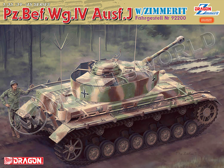 Склеиваемая пластиковая модель немецкий командный танк  Pz.Bef.Wg.IV Ausf.J. Масштаб 1:35 - фото 1