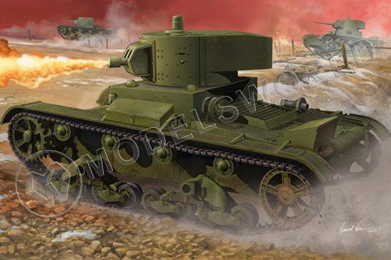 Склеиваемая пластиковая модель Советский огнеметный танк ОТ-130. Масштаб 1:35 - фото 1