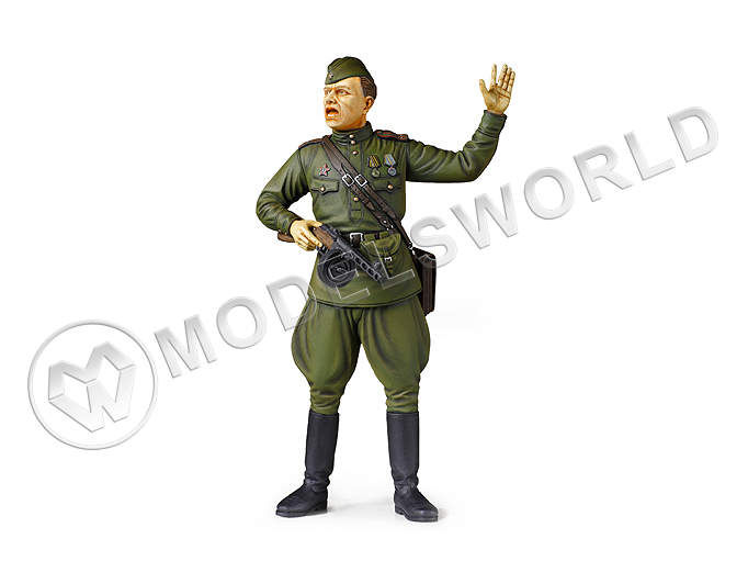 Фигура солдата Советский полевой командир с автоматом ППШ. Масштаб 1:16 - фото 1