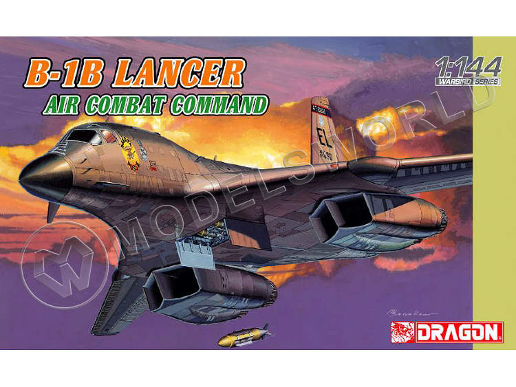 Склеиваемая пластиковая модель Американский стратегический бомбардировщик B-1B Lancer. Масштаб 1:144 - фото 1