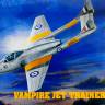 Склеиваемая пластиковая модель самолета Vampire T.11 Jet Trainer 1:48. (Без коробки. Пакет). Масштаб 1:48