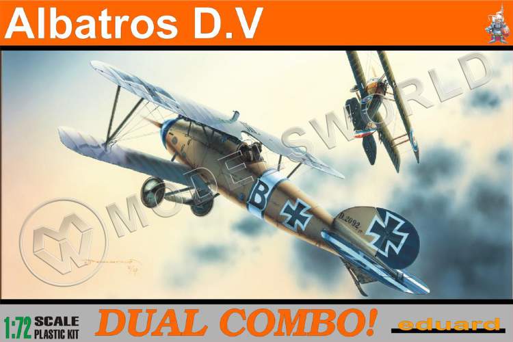 Склеиваемая пластиковая модель самолета Albatros D.V. DUAL COMBO. ProfiPACK. Масштаб 1:72. - фото 1