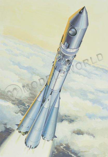 Склеиваемая пластиковая модель Ракето-носитель "Восток". Масштаб 1:144 - фото 1