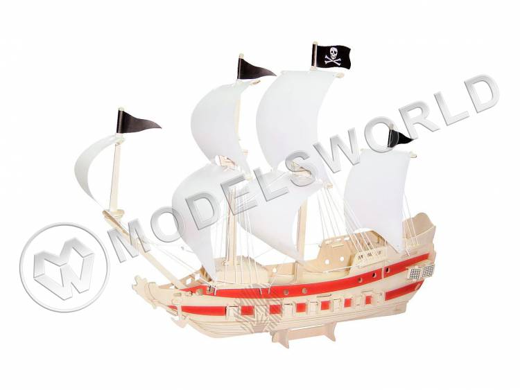 Сборная деревянная модель Пиратский корабль - фото 1