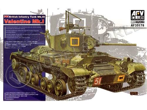 Склеиваемая пластиковая модель British Infantry Tank Mk.III Valentine Mk.I. Масштаб 1:35