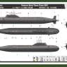 Склеиваемая пластиковая модель подводной лодки Russian Navy Yasen Class SSN. Масштаб 1:350