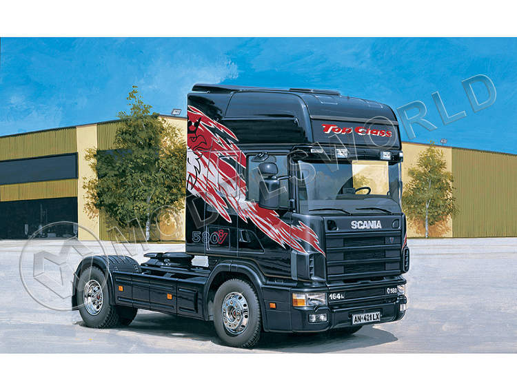 Склеиваемая пластиковая модель грузовик Scania 164L Topclass 580 CV. Масштаб 1:24 - фото 1