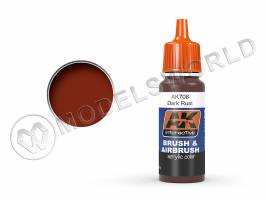 Акриловая краска AK Interactive Brush & Airbrush Series. Dark Rust. 17 мл