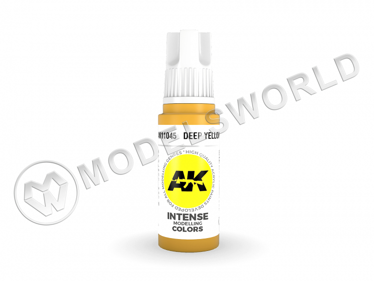Акриловая краска AK Interactive 3rd GENERATION Intense. Deep Yellow. 17 мл - фото 1