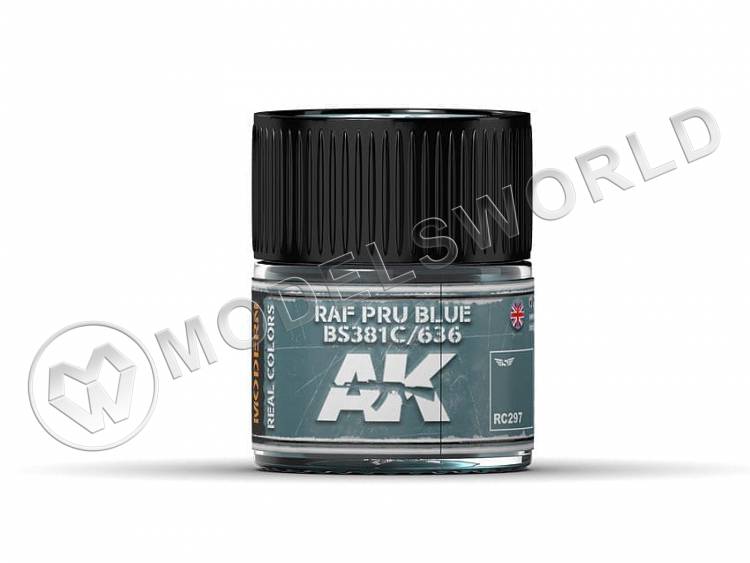 Акриловая лаковая краска AK Interactive Real Colors. RAF Pru Blue BS381C/636. 10 мл - фото 1