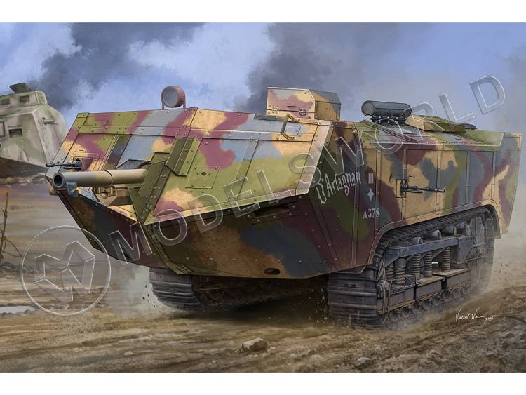 Склеиваемая пластиковая модель Французский тяжелый танк Saint-Chamond. Масштаб 1:35 - фото 1