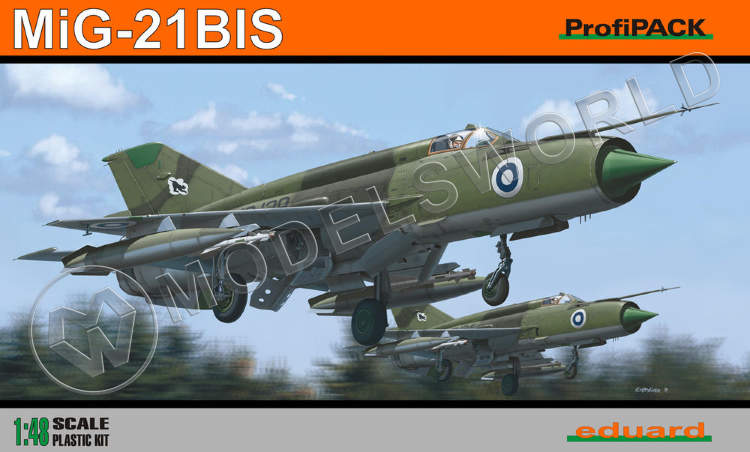 Склеиваемая пластиковая модель cамолет MiG-21 BIS. ProfiPACK. Масштаб 1:48 - фото 1