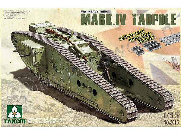 Склеиваемая пластиковая модель Британский тяжелый танк Mk.V  Male Tadpole. Масштаб 1:35 - фото 1