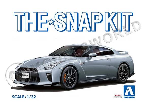 Склеиваемая пластиковая модель SNAPKIT Nissan GT-R (Ultimate Metal Silver) . Масштаб 1:32 - фото 1