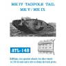 Траки металлические для танков Mk4 Tadpole Tail, Mk5, Mk9. Масштаб 1:35