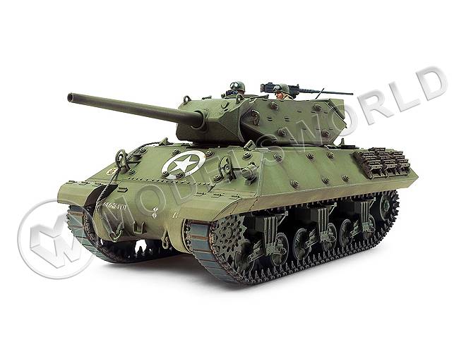 Склеиваемая пластиковая модель Американский истребитель танков M10 с 3 фигурами. Масштаб 1:35 - фото 1